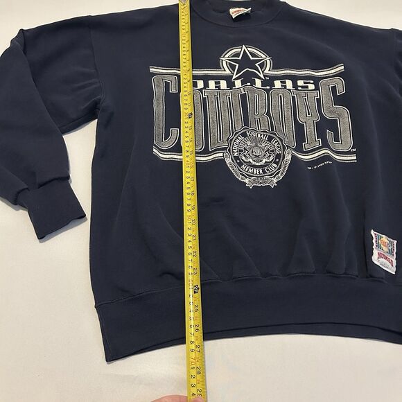 Vintage Nutmeg Dallas Cowboys Sweatshirt Navy VTG Football NFL Large Made In USA - Picture 8 of 13